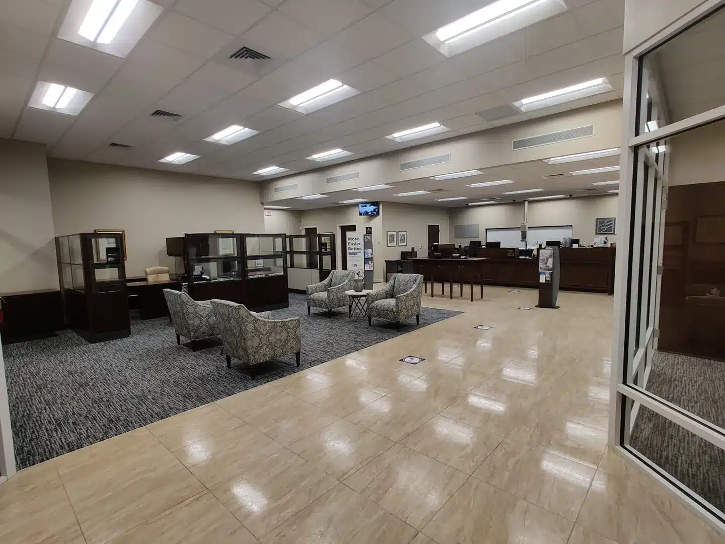 Professional office cleaning companies — lobby floor shining