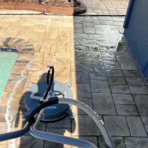 House cleaner in kitchen